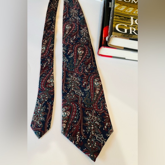 CHRISTIAN DIOR “Monsieur” Paisley Silk Necktie Floral Abstract Vintage - Picture 7 of 10